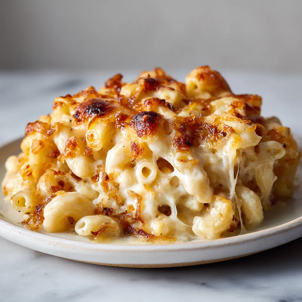French Onion Soup Mac & Cheese with Caramelized Onions, Gruyere, and Crispy Breadcrumb Topping - secondary view